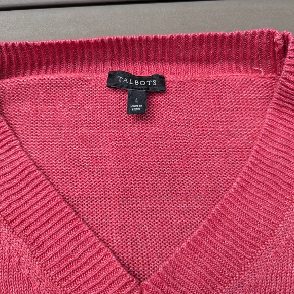 Talbots Raspberry V-Neck Knit - Picture 4 of 4